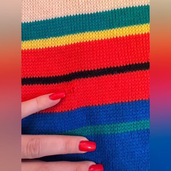 70s Vintage Rainbow Stripe HEAD Ski and Sportswear Wool Sweater Sz M - Picture 7 of 11